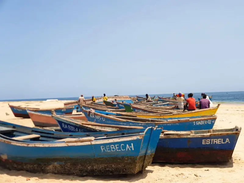 Local fishing boats on the beach